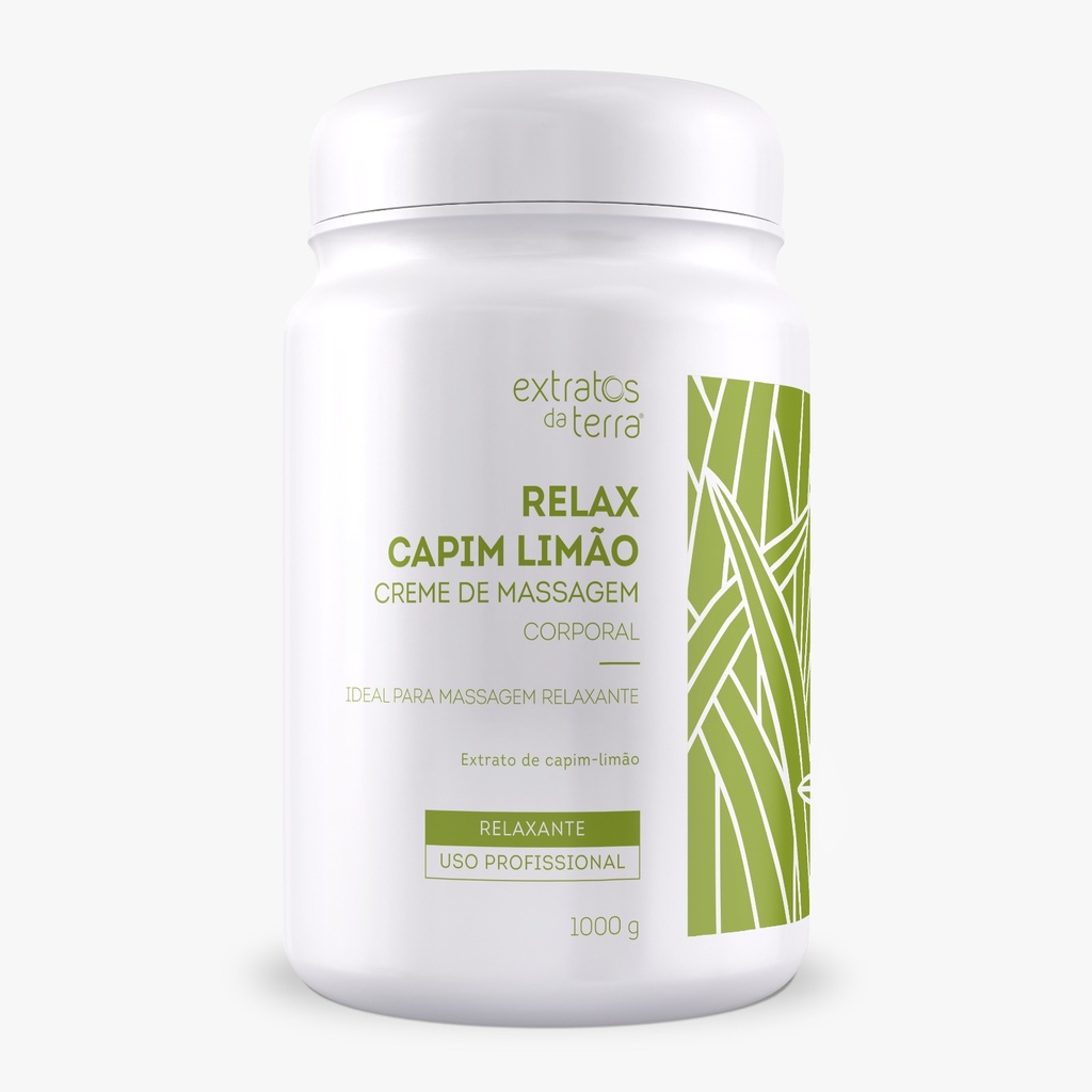 CREME DE MASSAGEM CORPORAL RELAX CAPIM LIMAO EXTRATO DA TERRA 650g
