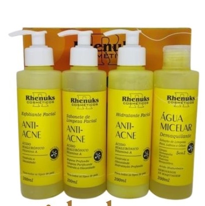 [KIT SKIN CARE- ANTI-ACNE 4 PECAS - RHENUKS 200ML] KIT SKIN CARE- ANTI-ACNE 4 PECAS - RHENUKS 200ML